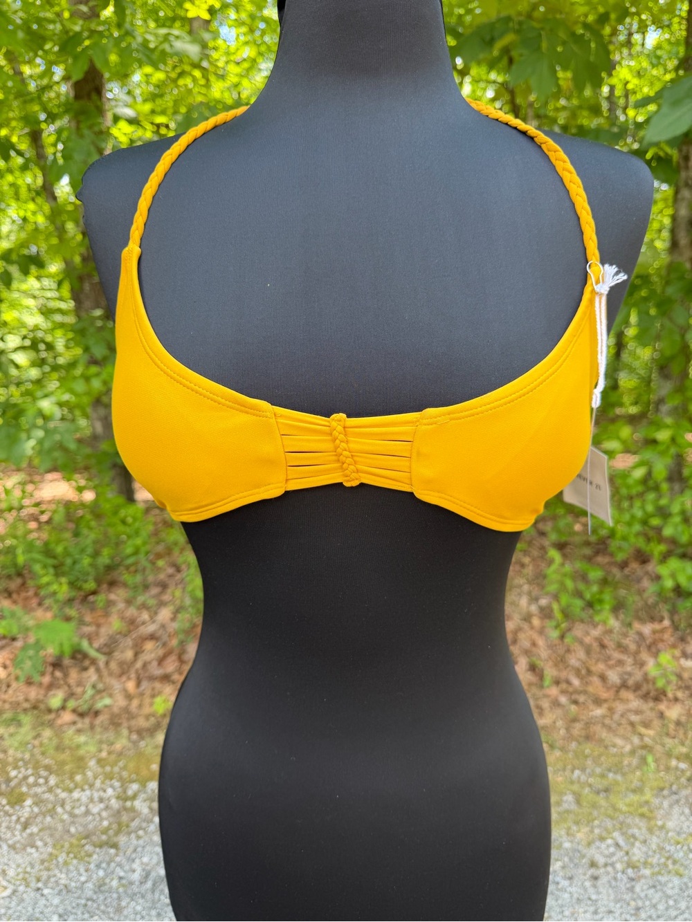 Gold Yellow Bra-Style Bikini Top